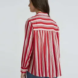 Pepe Jeans Red & White Striped Shirt image 2