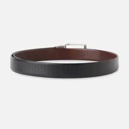 Peter England Black & Brown Textured Leather Reversible Casual Belt image 3