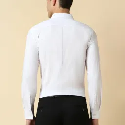allen solly Men White Slim Fit Solid Full Sleeves Formal Shirts image 2