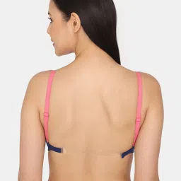 Zivame Blue Half Coverage Wireless Backless Bra image 2