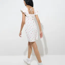 nuon women Nuon by Westside White Floral Pattern A-Line Dress image 2