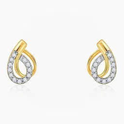 GIVA 14k Yellow Gold Ovale Lab Grown Diamond Earrings image 2