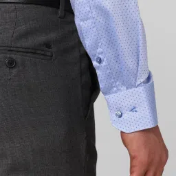 Van Heusen Blue Cotton Regular Fit Printed Shirt image 4