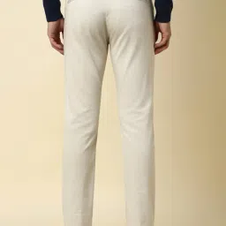 Allen Solly Cream Slim Fit Texture Trousers image 2