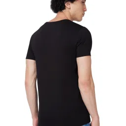 Spykar Black Slim Fit Printed T-Shirt image 2