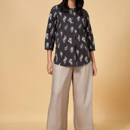 Akkriti by Pantaloons Grey Cotton Floral Print Tunic image 4