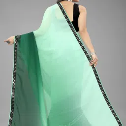 APNISHA Green Tie & Dye Saree With Unstitched Blouse image 2