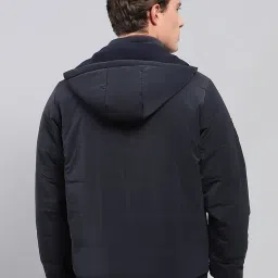 Monte Carlo Navy Blue Regular Fit Quilted Hooded Jacket image 2