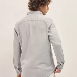 The Bear House Grey Cotton Slim Fit Solid Shirt image 2