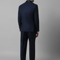 Louis Philippe Navy Slim Fit Checks Three Piece Suit image 2