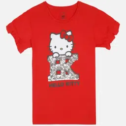 Hello Kitty Printed Tshirt For Kids Girls-image-19