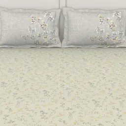 SPACES Bohemia Mystic Blue Cotton 144 TC Double Size Bedsheet With Pillow Covers image 4