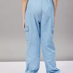 StyloBug Girls Blue Solid Jeans image 2