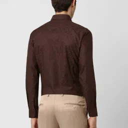 Van Heusen Brown Cotton Slim Fit Printed Shirt image 2