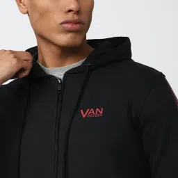 Van Heusen Sport Black Regular Fit Striped Hooded Sweatshirt image 4