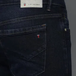 Louis Philippe Jeans Navy Cotton Slim Fit Jeans image 4
