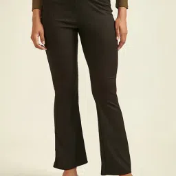 Cover Story Black Flat Front Trousers-image-85