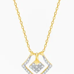 GIVA 14k Yellow Gold Sublime Square Lab Grown Diamond Pendant without Chain image 2