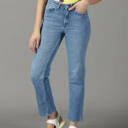 showoffff SHOWOFF Blue Straight Fit High Rise Jeans-picture-28