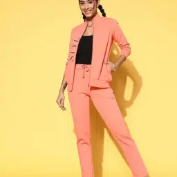 Sweet Dreams Coral Plain Track Suit-picture-24