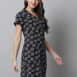 Kanvin Black Printed Short Nighty image 4