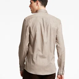 Lindbergh Brown Self Design Button Down Collar Shirt image 2