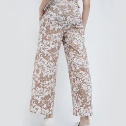 Ginger by Lifestyle Beige Printed Flared Pants image 2