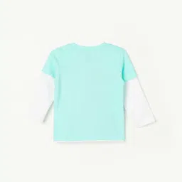 Juniors by Lifestyle Ice Blue Cotton Printed Full Sleeves T-Shirt image 2