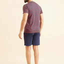 Sweet Dreams Dusty Pink & Blue Regular Fit Striped T-Shirt & Shorts Set image 2