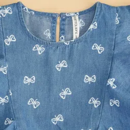 Pantaloons Junior Blue Cotton Printed Top image 2