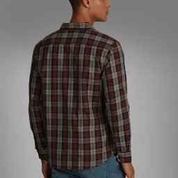 High Star Green Cotton Regular Fit Checks Shirt image 2