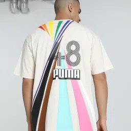 Puma Snow White Cotton Relaxed Fit Printed Sports T-Shirt image 2