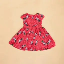 Pantaloons Baby Red Printed Dress with Hairband image 2