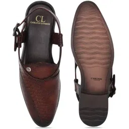 Carlton London Men's Brown Back Strap Sandals image 4