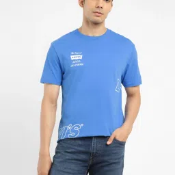Levi's Blue Pure Cotton Regular Fit Printed T-Shirt image 4