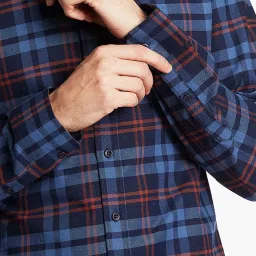 Lindbergh Blue Check Button Down Collar Shirt image 3