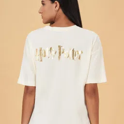 Dreamz by Pantaloons White Cotton Printed T-Shirt image 2