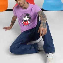 hesha Lavender Graphic Printed Round Neck Regular Fit T-shirt image 2