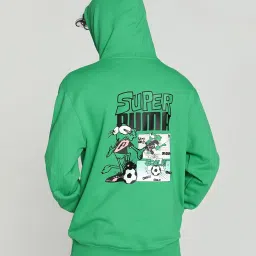 Puma Grassy Green Cotton Regular Fit Printed Hooded Sweatshirt image 2
