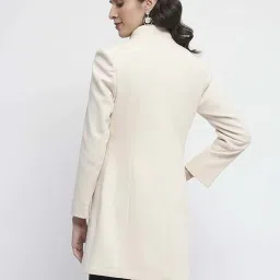 MADAME Off White Solid Coat image 2