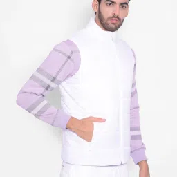 Crimsoune Club White Slim Fit Quilted Quilted Jacket image 4