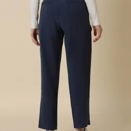 Allen Solly Navy Mid Rise Trousers image 2