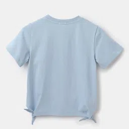 United Colors of Benetton Kids Blue Cotton Printed Top image 2