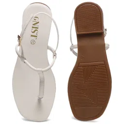 GNIST Women's White Back Strap Sandals image 4
