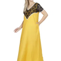 PATRORNA Mustard Lace Nighty image 4