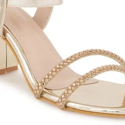 Scentra Women's Golden Ankle Strap Sandals image 4