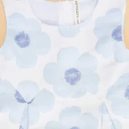 Pantaloons Junior Kids Blue Floral Print Dress image 2