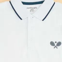 Pantaloons Junior Boys White Cotton Solid T-Shirts image 2