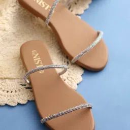 GNIST Women's Beige Casual Sandals image 1