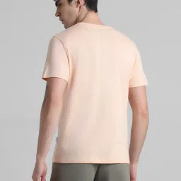 Jack & Jones Peach Parfait Cotton Slim Fit Printed T-Shirt image 2